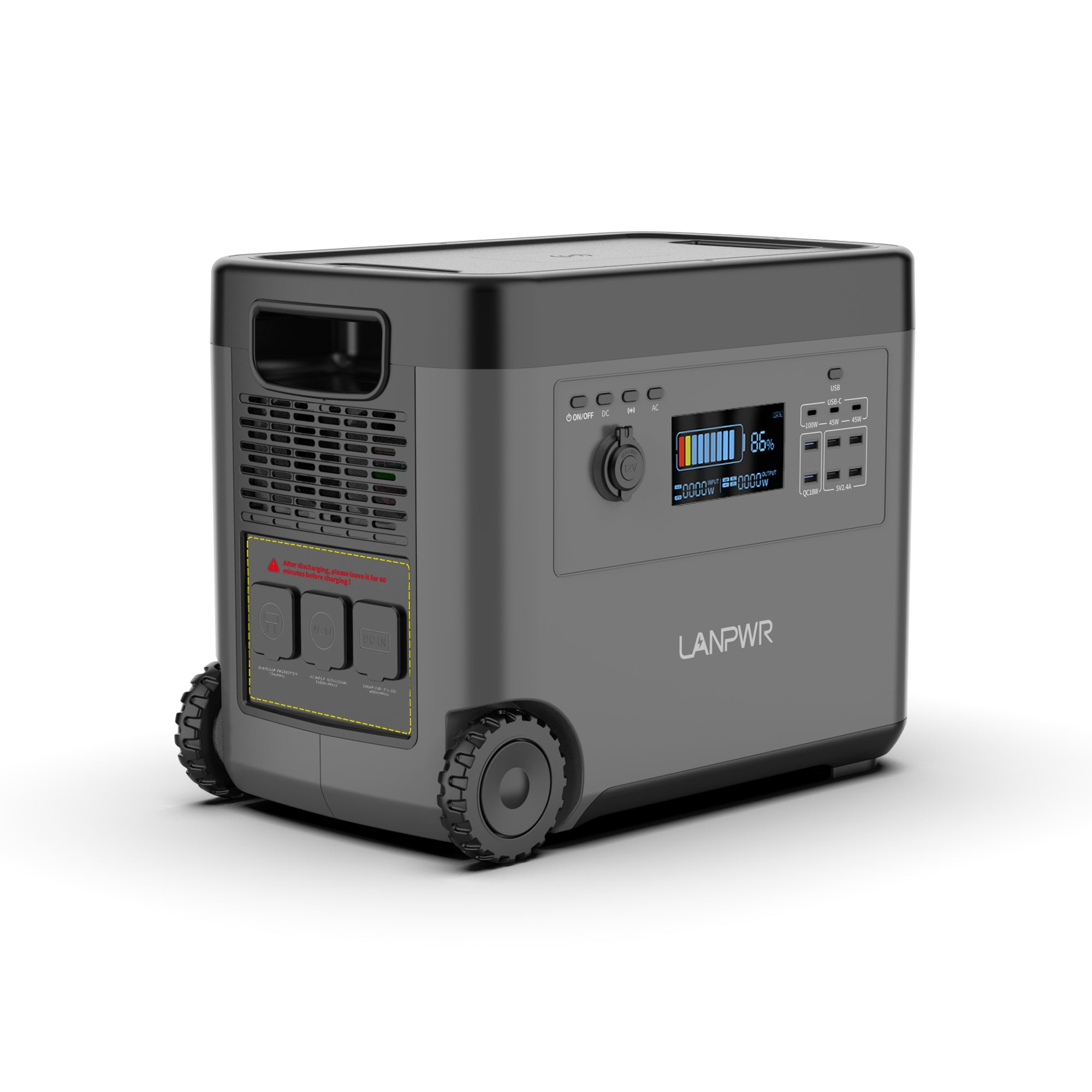 LANPWR D5-2500 Tragbare Powerstation mit Solargenerator, 2160 Wh, 2500 W – Ideal für Camping, Wohnmobilreisen, Gartenpartys und den Heimgebrauch