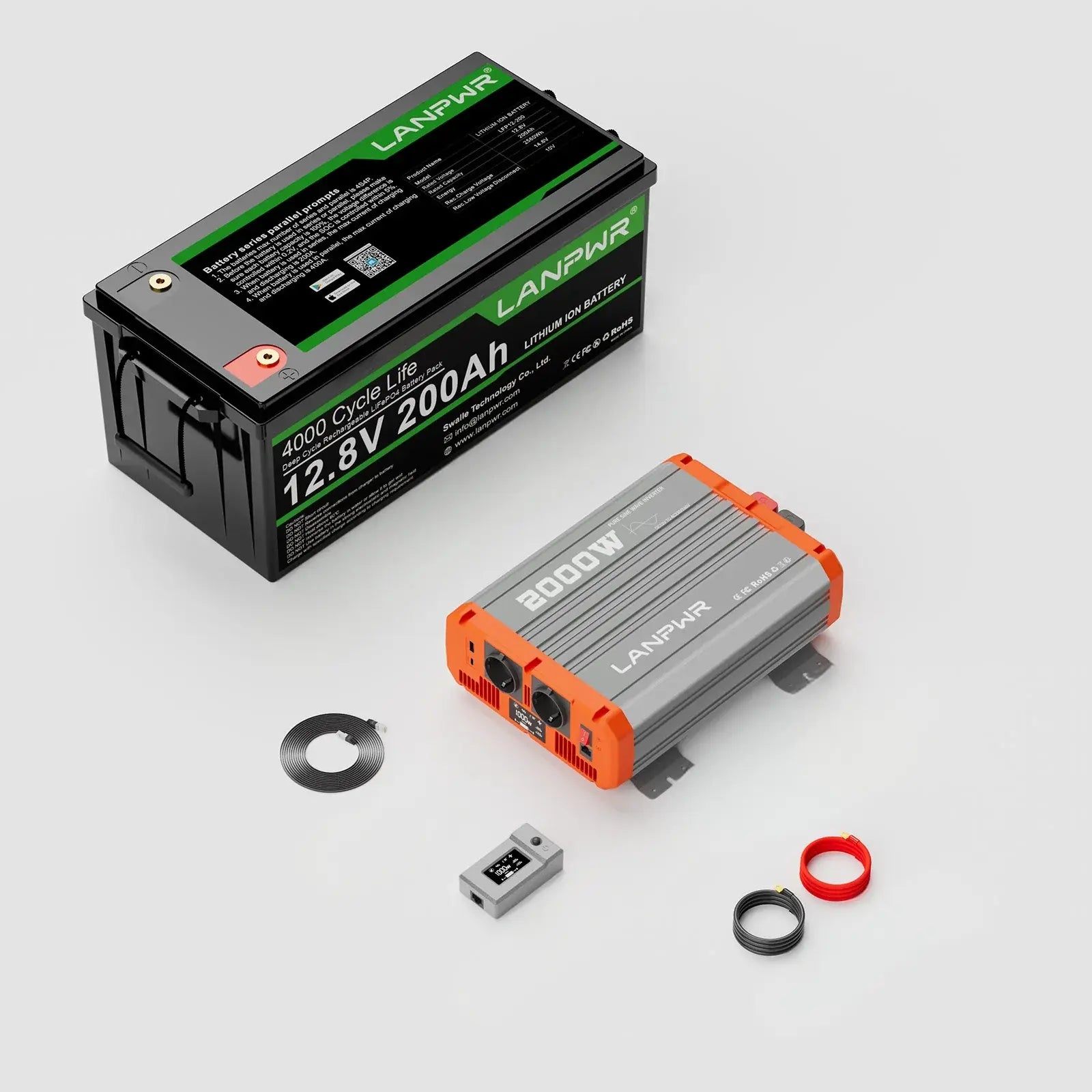 LANPWR 12V 200Ah Plus Bluetooth LiFePO4 Lithium-Batterie