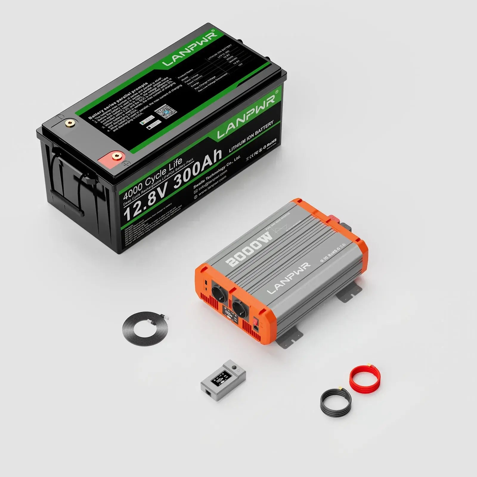 LANPWR 12V 300Ah Bluetooth LiFePO4 Lithium-Batterie