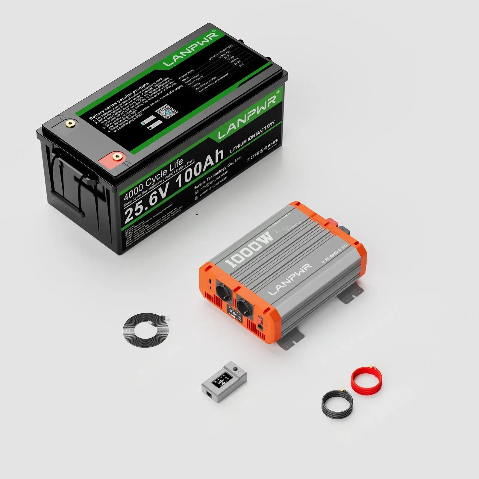 LANPWR 24V 100Ah Bluetooth LiFePO4 Lithium-Batterie