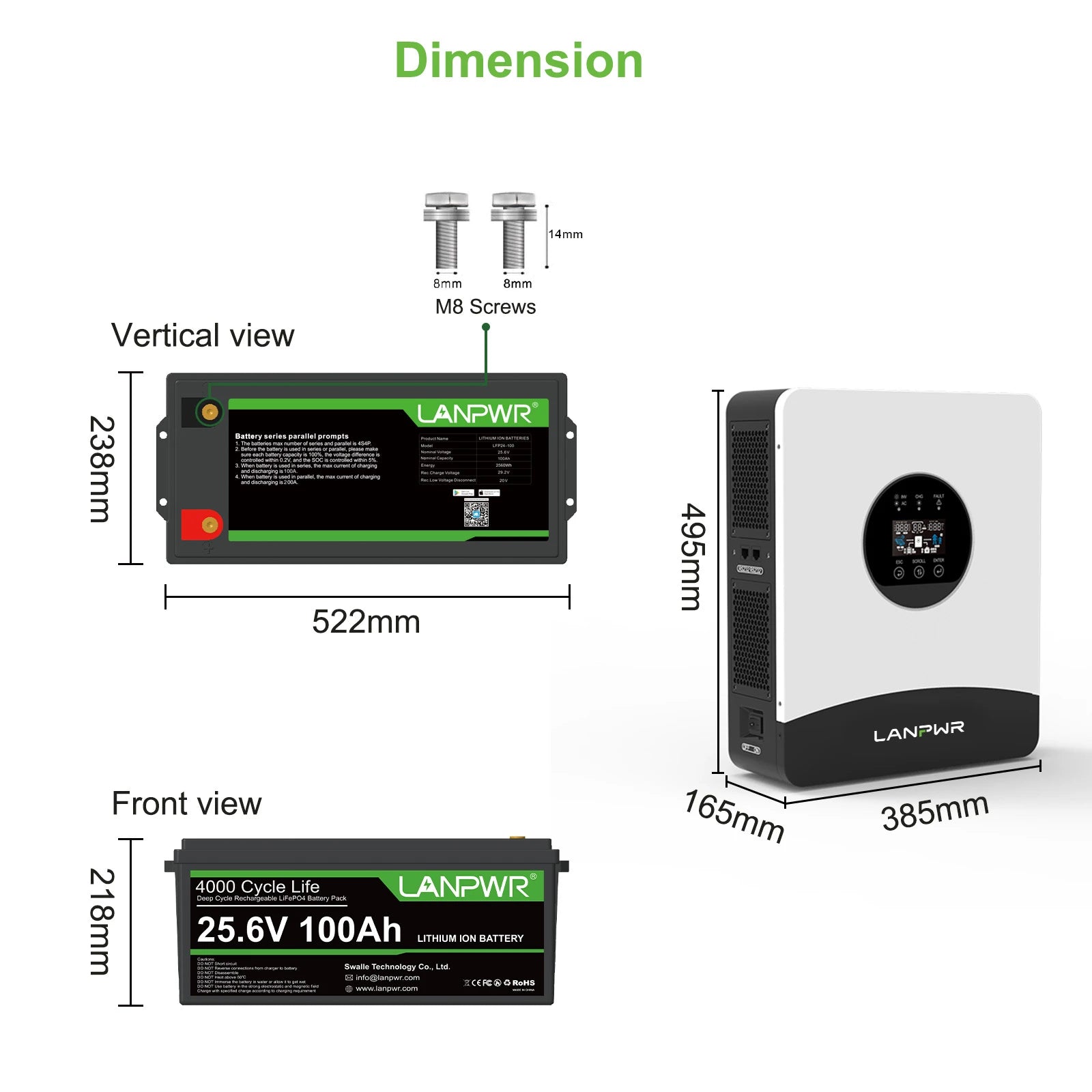 LANPWR 1080Wp 24V 3kW Complete MPPT Off Grid Solar Kit with 5.2kWh LiFePO4 Battery
