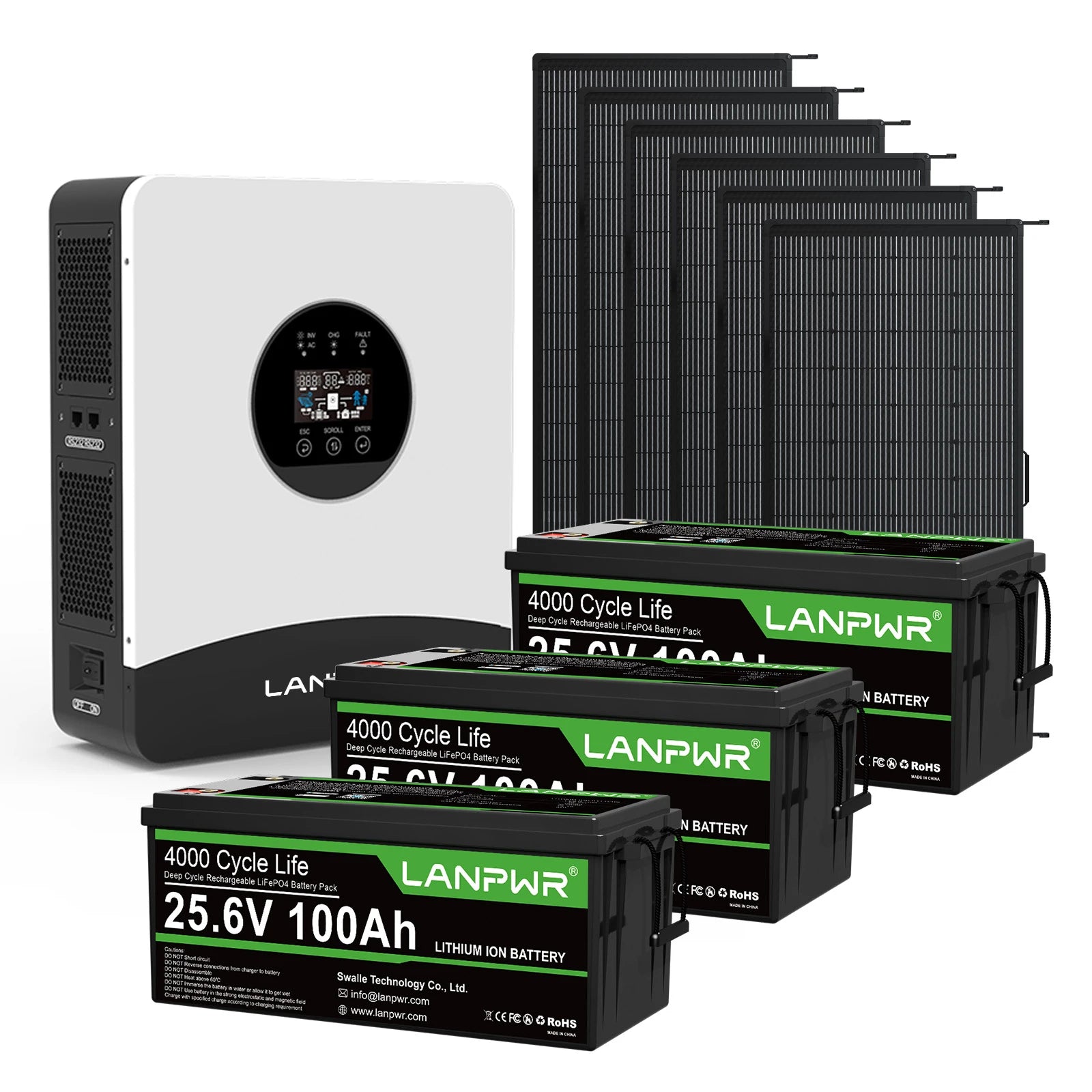 LANPWR 1080Wp 24V 3kW Complete MPPT Off Grid Solar Kit with 5.2kWh LiFePO4 Battery
