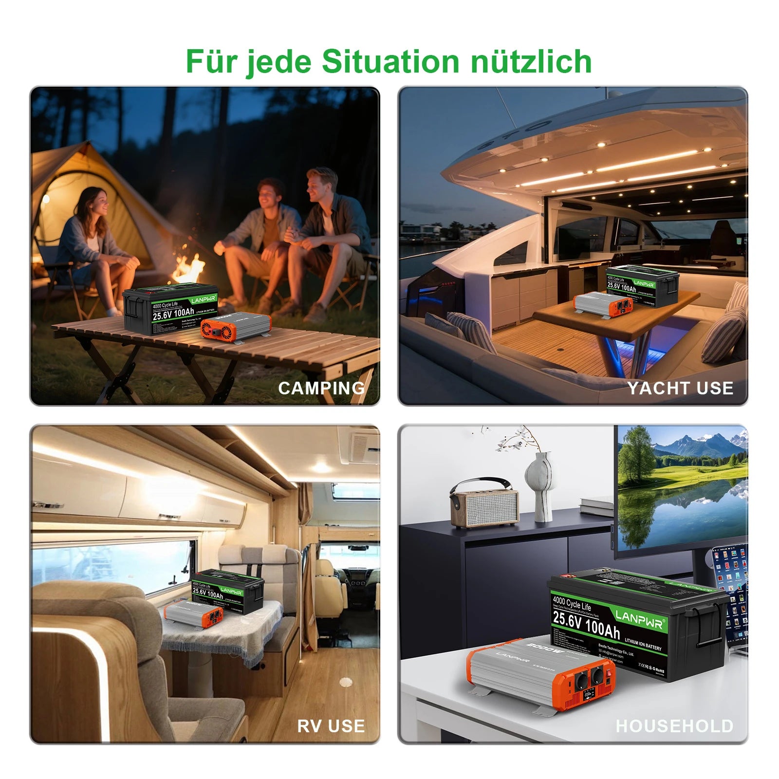 LANPWR 2000W Reiner Sinsuswellen Wechselrichter 24VDC zu 230VAC Konverter