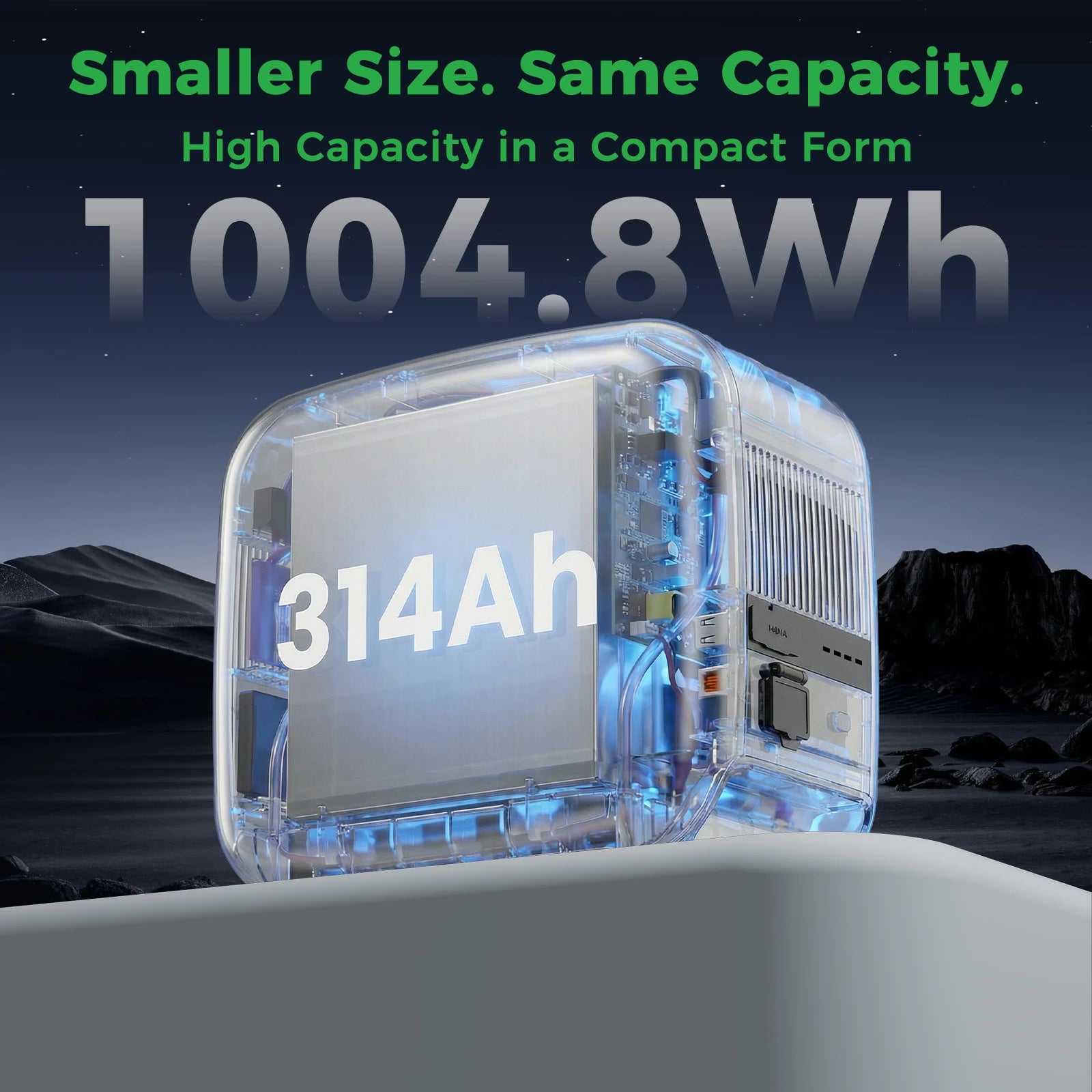 LANPWR D3-1000 Portable Power Station 1004Wh Capacity, 300W Load, Compact Design, Solar Charging