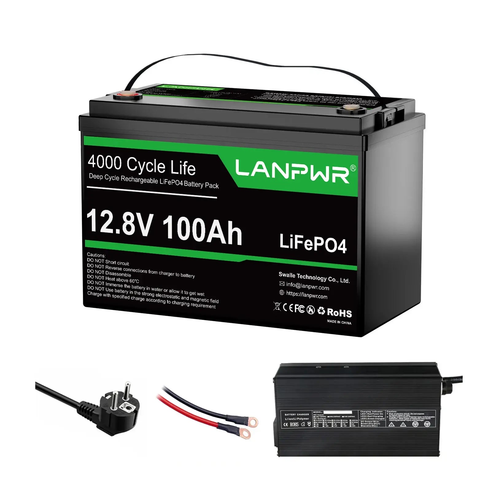LANPWR 12V 100Ah Bluetooth LiFePO4 Batterie für MiniCamper Wohnmobil