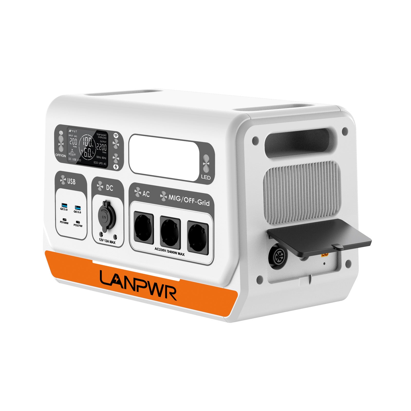 LANPWR 2400PRO – Kompaktes All-in-One Balkon-Solarsystem 2200 W / 2048 Wh