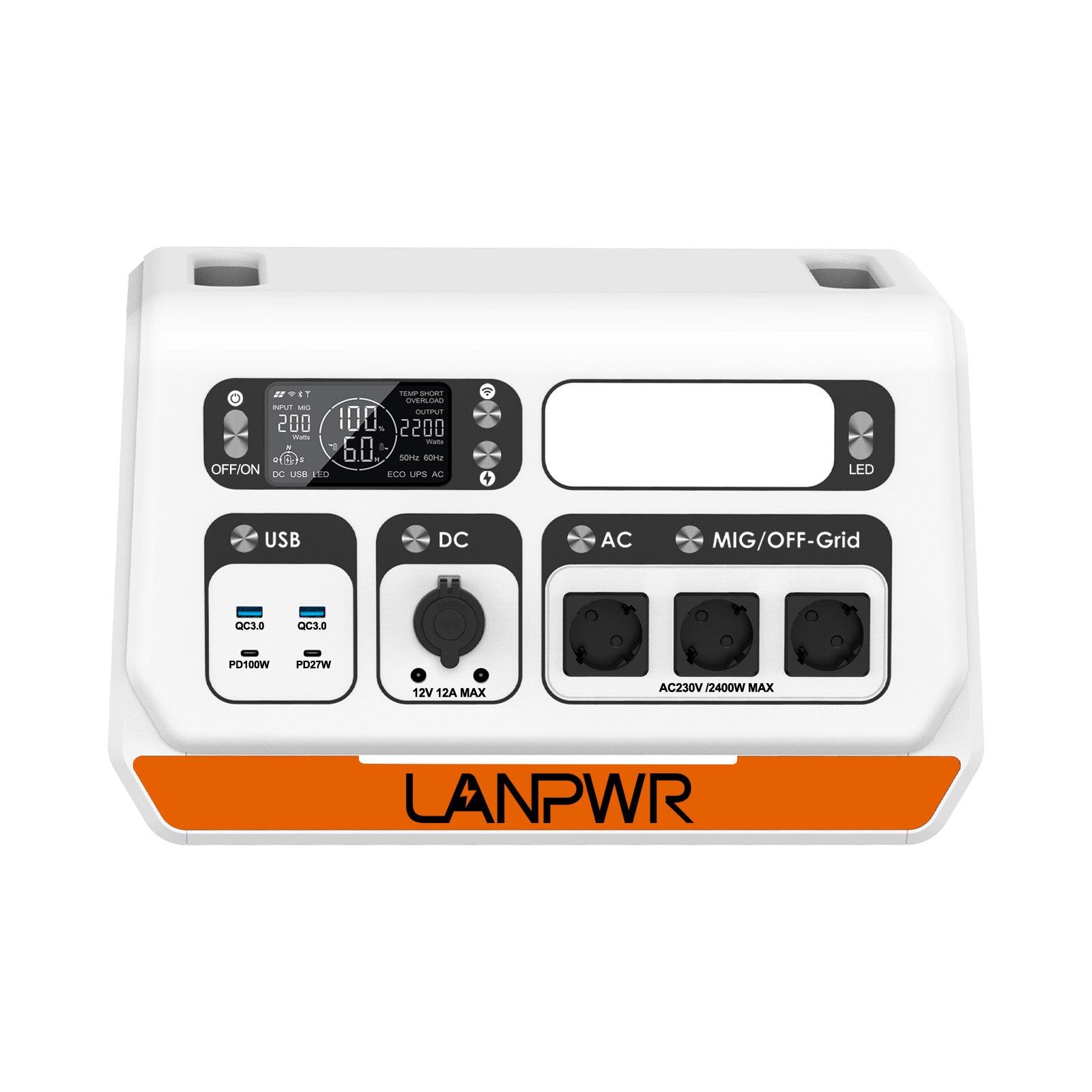 LANPWR 2400PRO – Kompaktes All-in-One Balkon-Solarsystem 2200 W / 2048 Wh