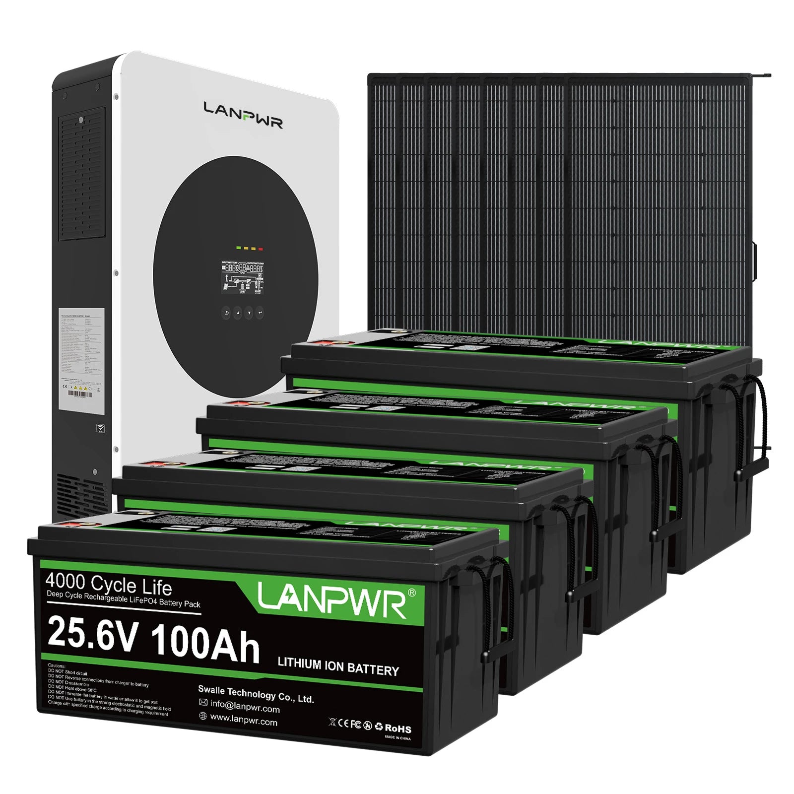 LANPWR 1440Wp 3600W 24V 5,12kWh Off-Grid Solaranlage