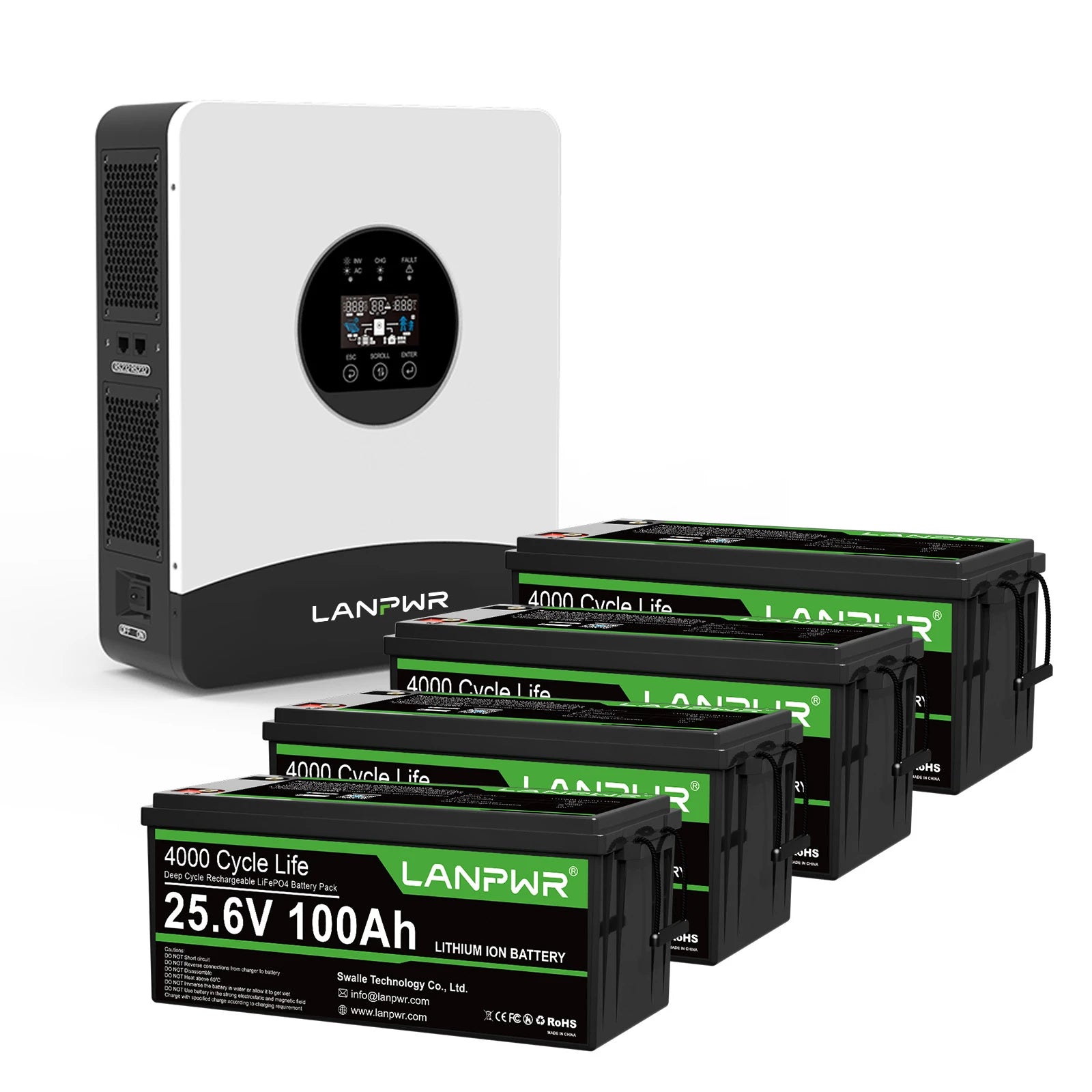 LANPWR 1080Wp 24V 3kW Complete MPPT Off Grid Solar Kit with  5.2kWh LiFePO4 Battery