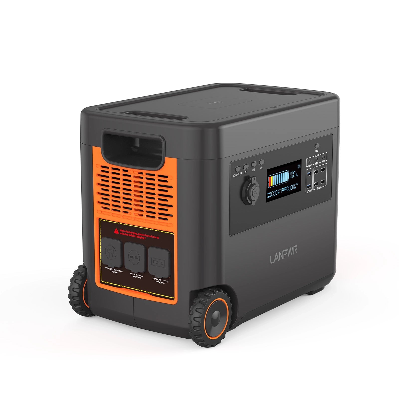 LANPWR D5-2500 Tragbare Powerstation mit Solargenerator, 2160 Wh, 2500 W – Ideal für Camping, Wohnmobilreisen, Gartenpartys und den Heimgebrauch
