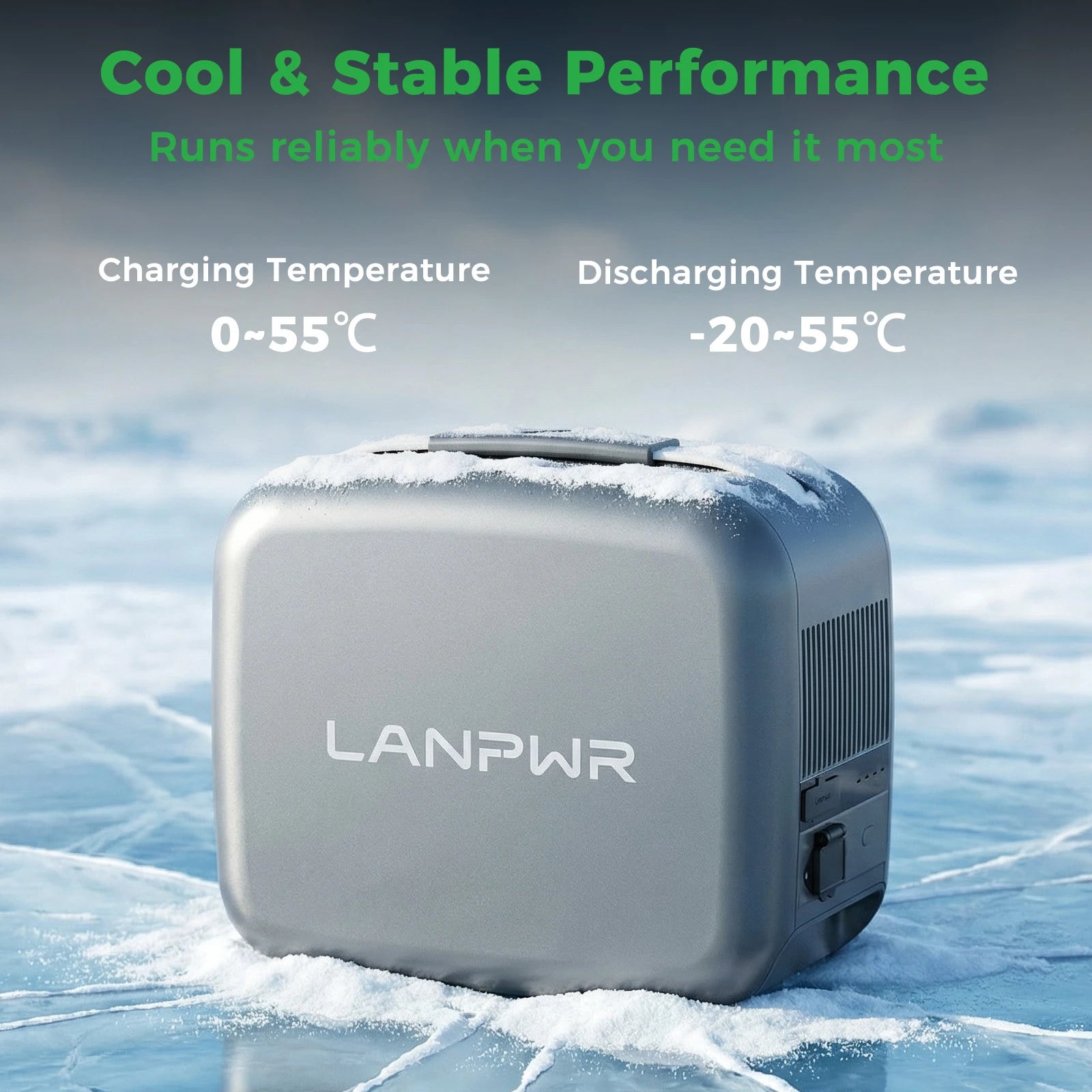LANPWR D3-1000 Portable Power Station 1004Wh Capacity, 300W Load, Compact Design, Solar Charging