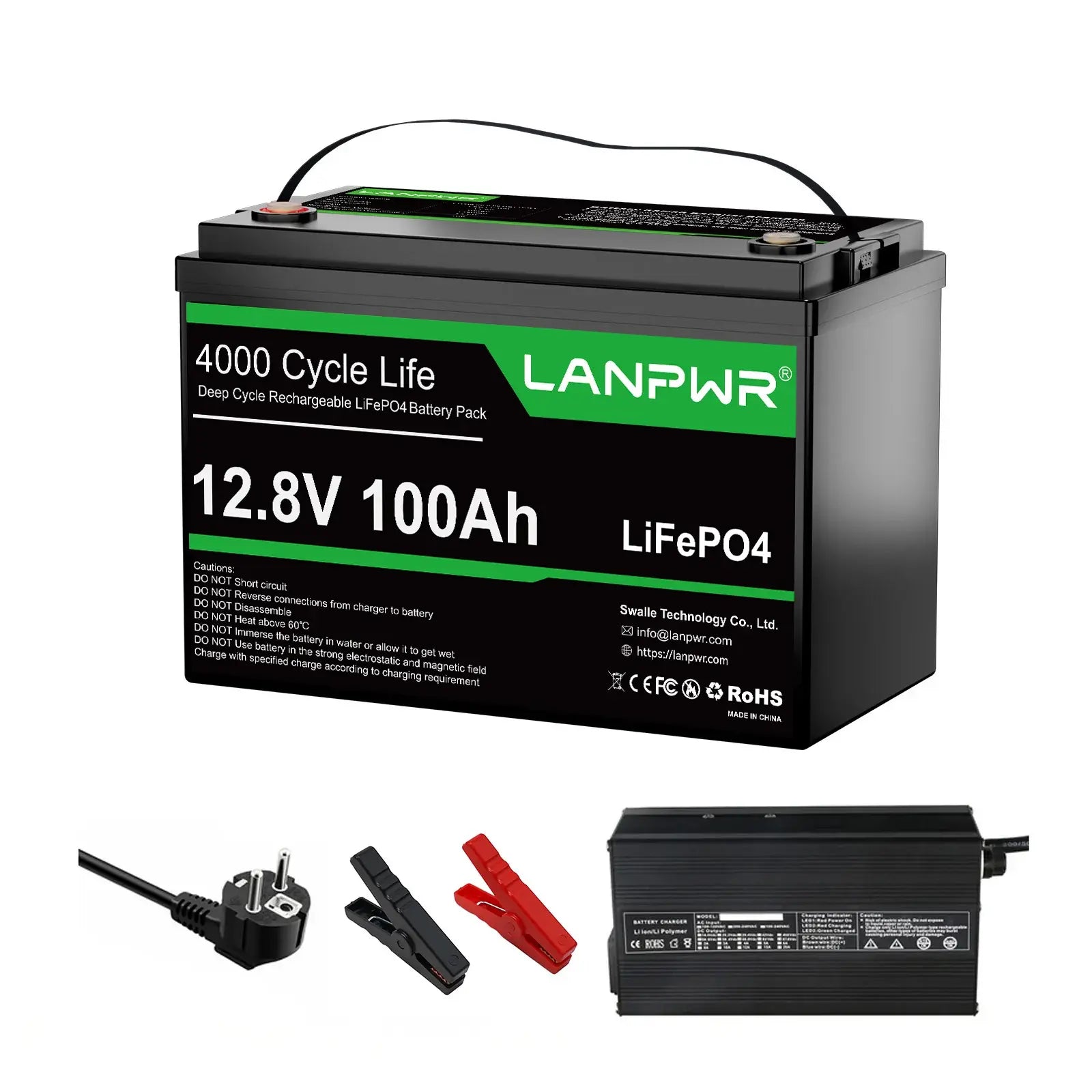 LANPWR 12V 100Ah LiFePO4 Batterie – Tiefentladung, hohe Leistung, langlebig
