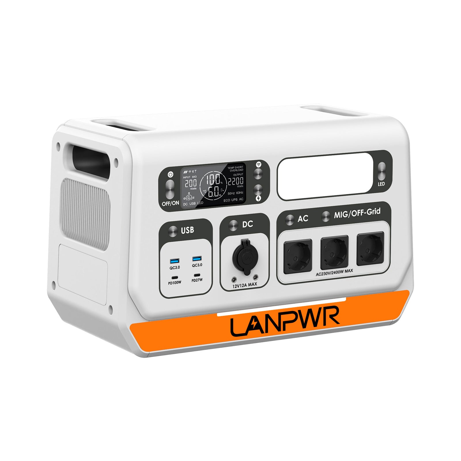 LANPWR 2400PRO – Kompaktes All-in-One Balkon-Solarsystem 2200 W / 2048 Wh